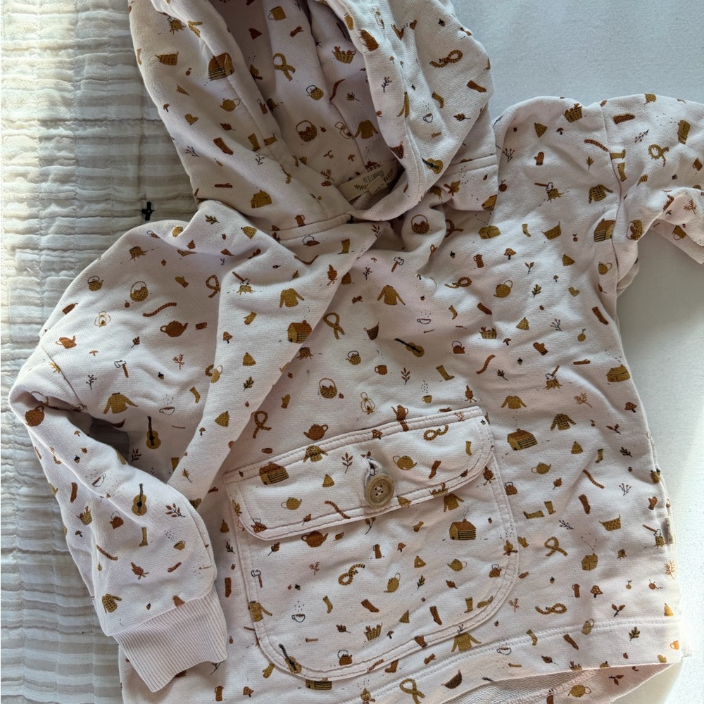 Kids Patterned Hoodie - Cream